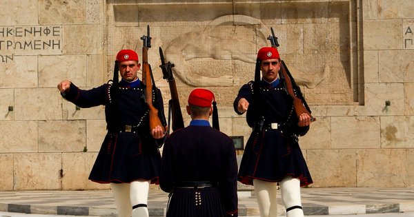 Crowds gathered in front of the Hellenic Parliament at Syntagma Square in Athens
