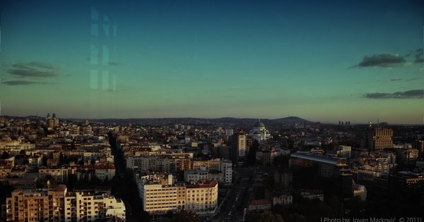 Aerial cityscape view of Belgrade, Serbia