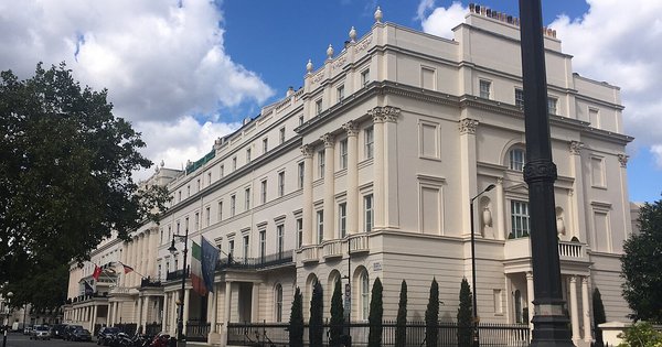 The Turkish Embassy building on Belgrave Square in London