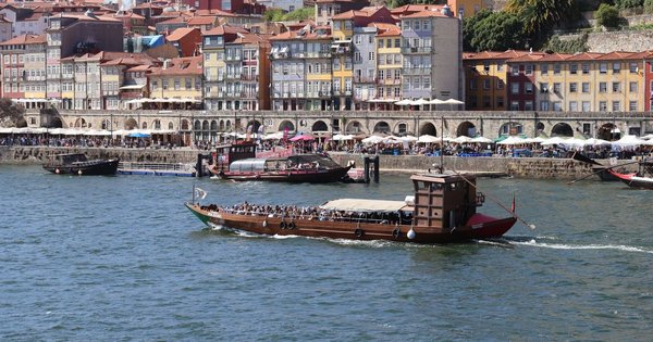 Colorful riverside buildings along the Douro River in Porto, Portugal