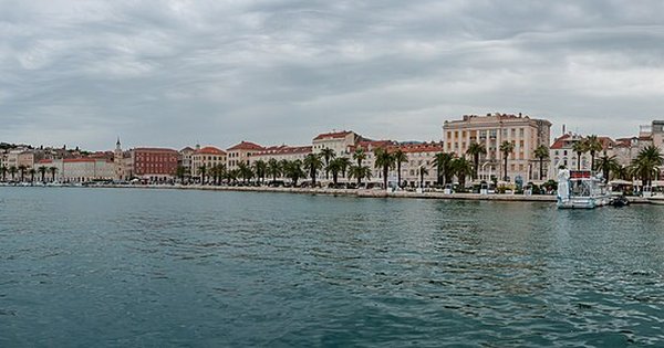 A historic stone Croatian city along the blue Adriatic coastline