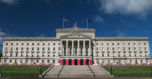 Parliament Buildings at Stormont, Belfast, seen from the long approach avenue