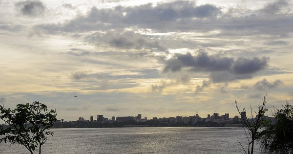 A view across the city of Dakar, Senegal, from the water