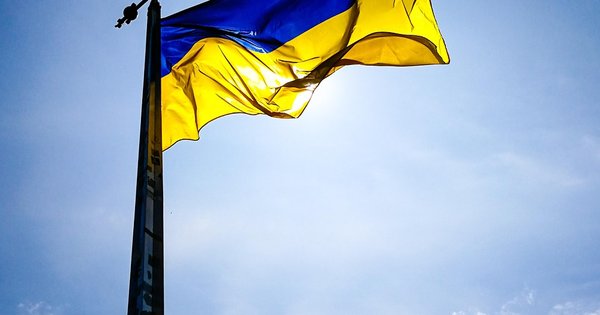 The blue and yellow flag of Ukraine